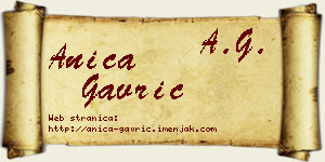 Anica Gavrić vizit kartica